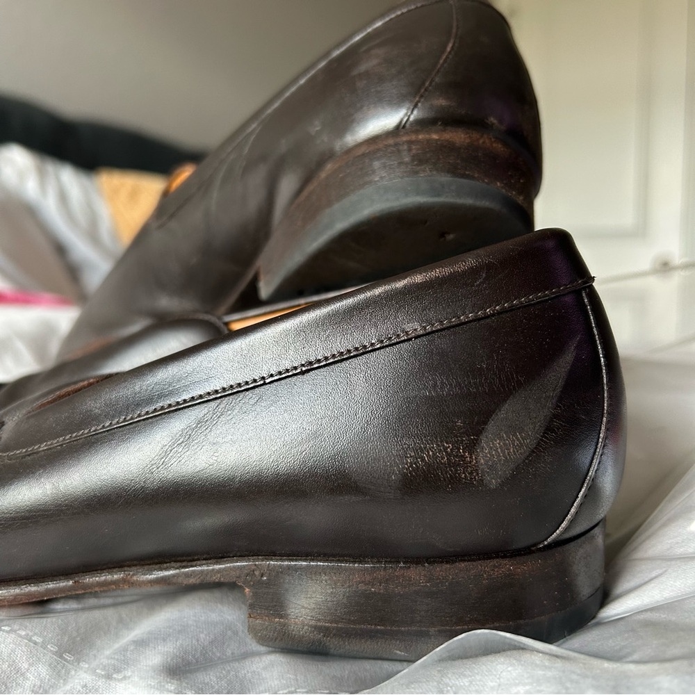 M Vintage Gucci Dark Brown Genuine Leather Goodyear Loafers Size 9.5 |F20 - Picture 5 of 16